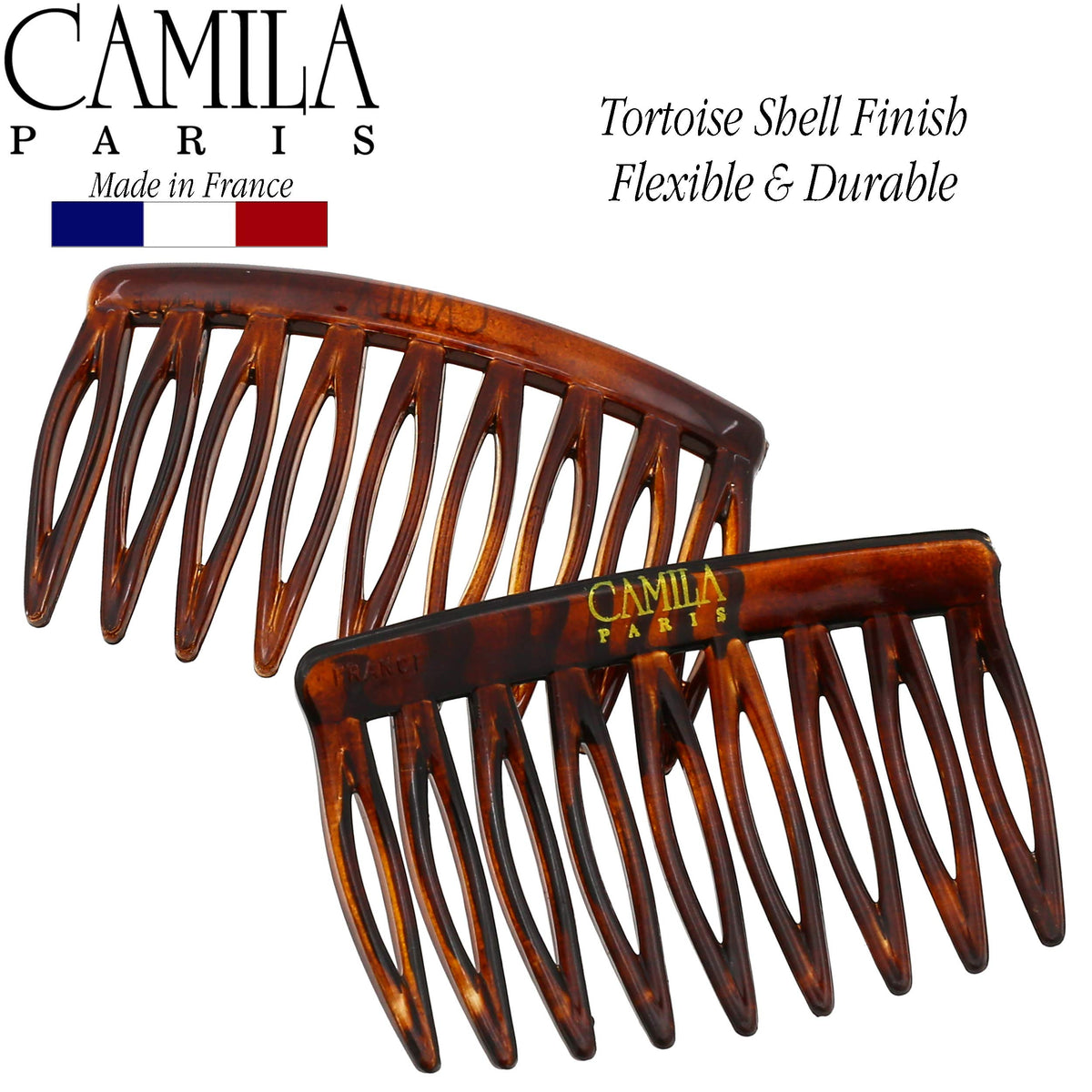 Camila Paris combs in hand to show scale and lightweight, comfortable wear