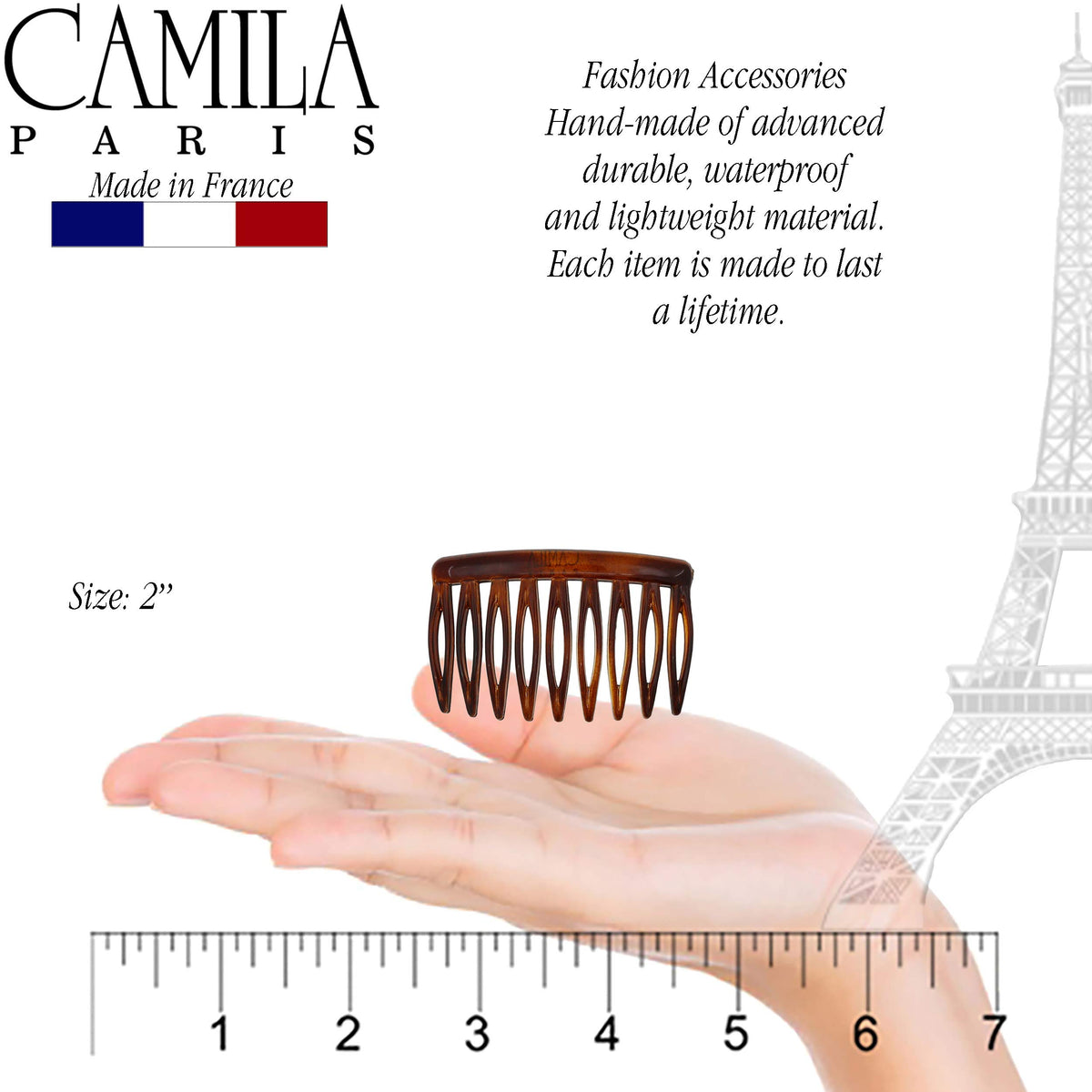Camila Paris side profile highlighting curved shape that follows head contour