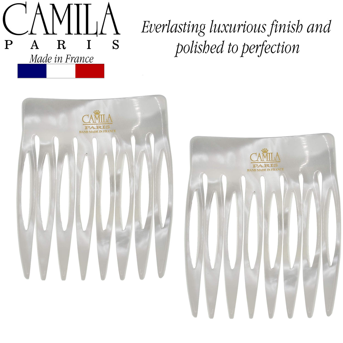 Camila Paris comb used in bun on model demonstrating stylish up‑do hold