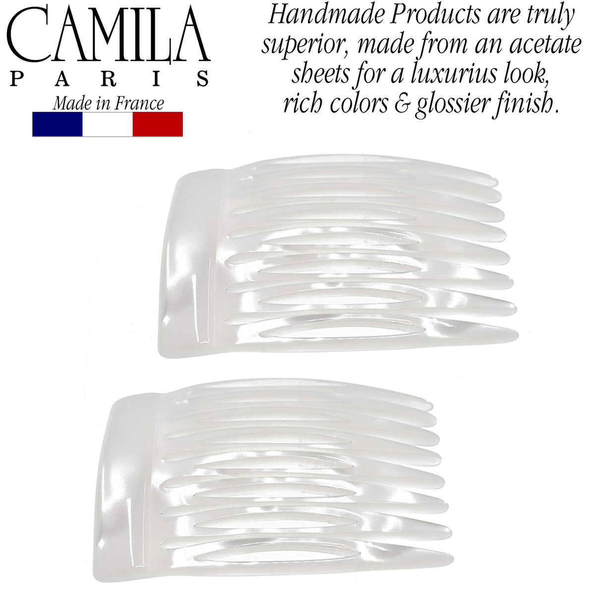 Camila Paris close-up of pearl detail highlighting handcrafted shine and texture