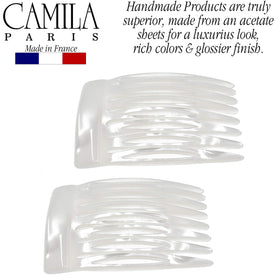 Camila Paris close-up of pearl detail highlighting handcrafted shine and texture