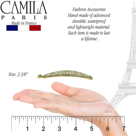 Camila Paris close-up of cellulose acetate sheen delivering smooth, hair-friendly surface