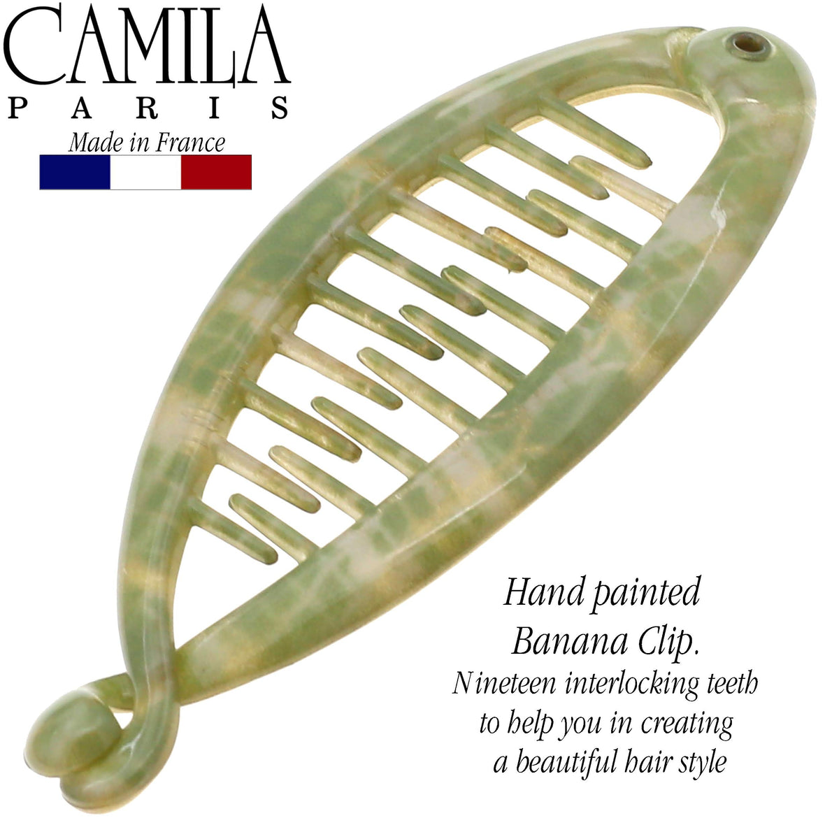 Camila Paris in-hair French twist demonstrating elegant hold and minimal tension