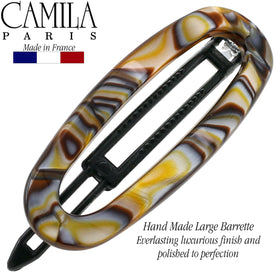 Camila Paris barrette in an updo showing comfortable, secure everyday styling