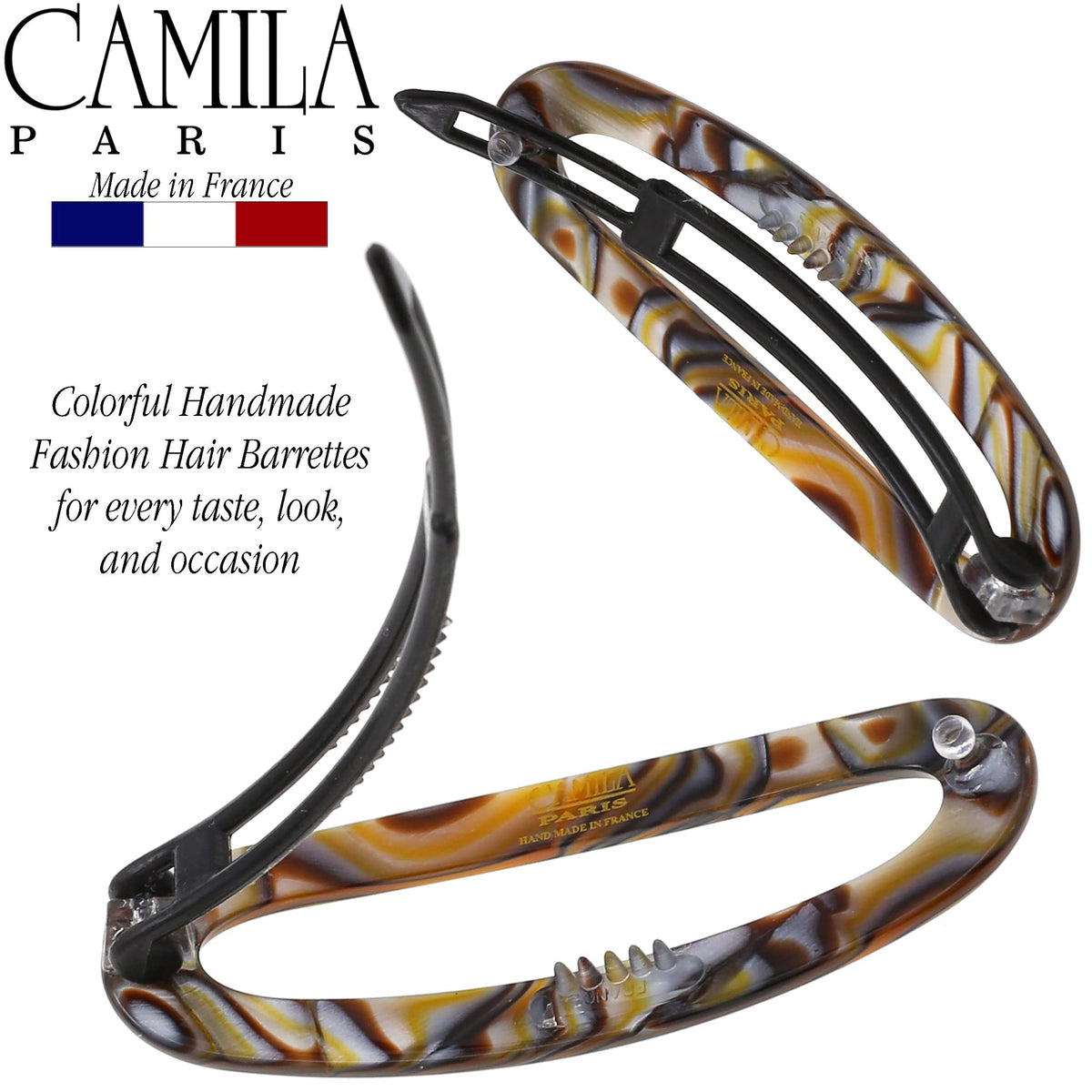 Camila Paris side profile showing 2.5-inch scale and proportion against hand