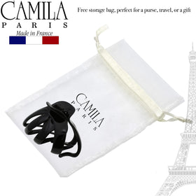 Camila Paris holding a half-up hairstyle for quick everyday styling