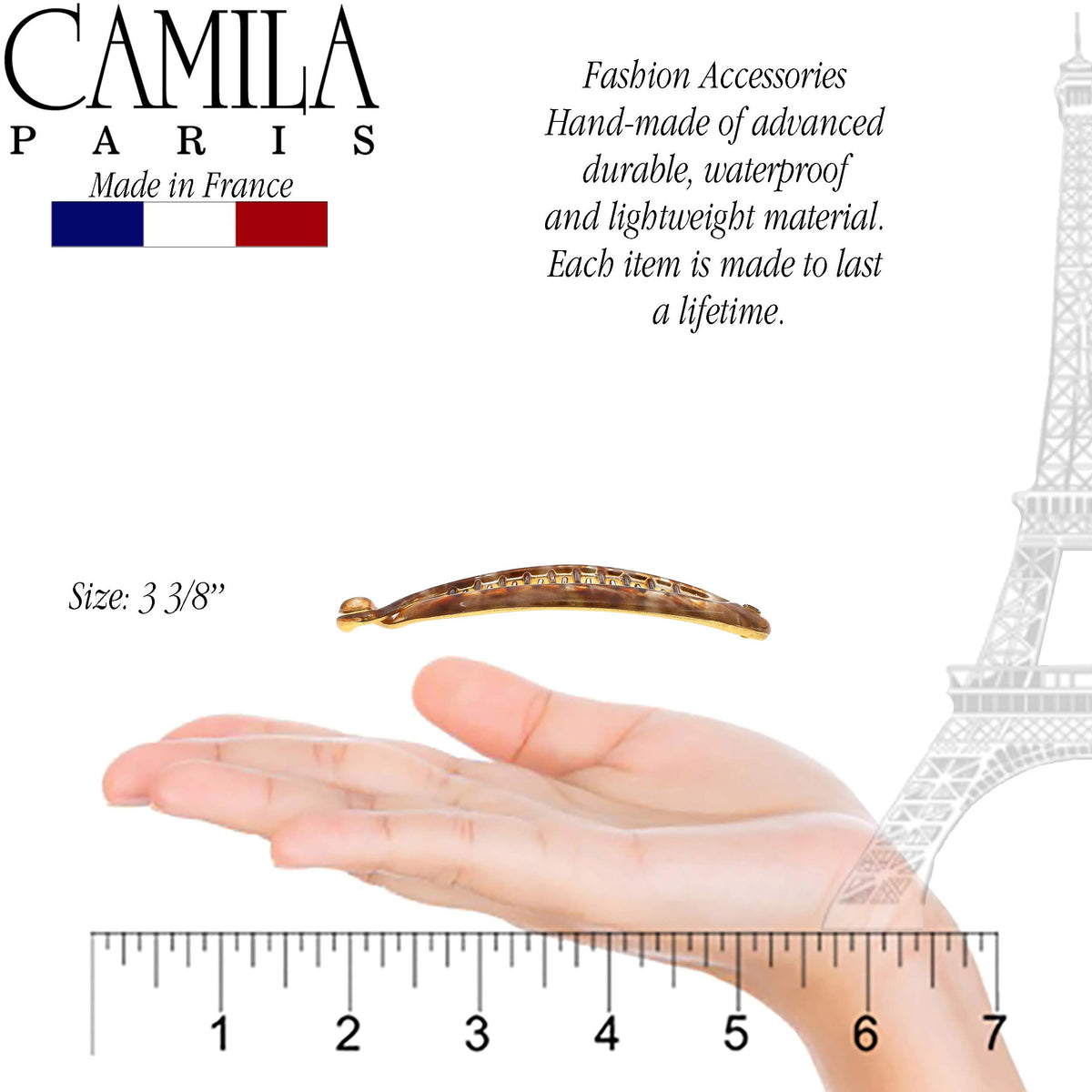 Camila Paris side profile highlighting curved fishtail shape for head contour