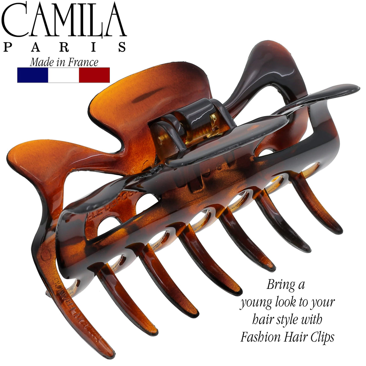 Camila Paris polished tortoise surface emphasizing durable, luxurious shine