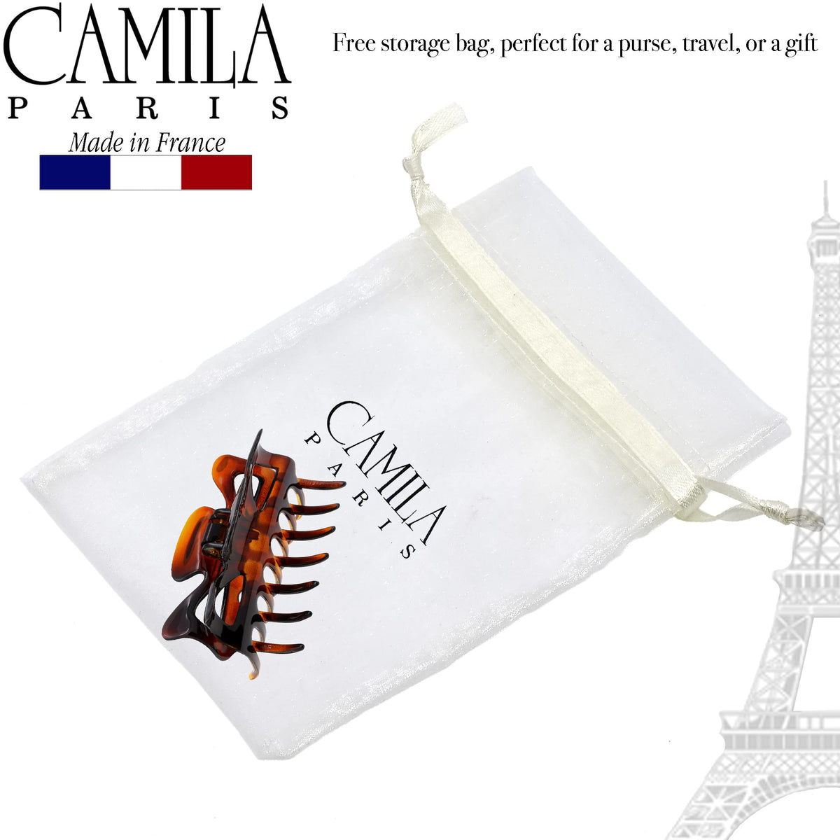 Camila Paris clip held in hand to show 3.5-inch scale and lightweight design