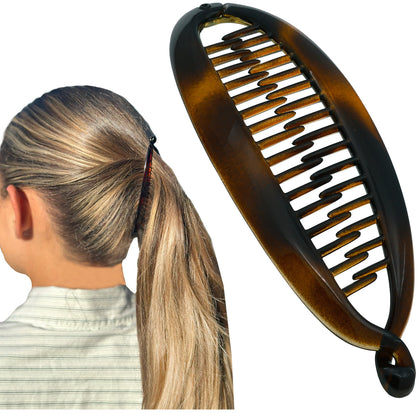Camila Paris CP5 front view tortoiseshell clip showing classic finish and elegant hold