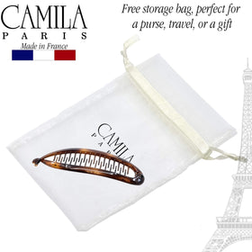 Camila Paris CP5 in a half-up hairstyle on model illustrating versatility and volume