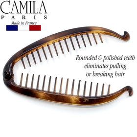 Camila Paris CP5 interlocking mechanism displayed to show secure dual-comb closure