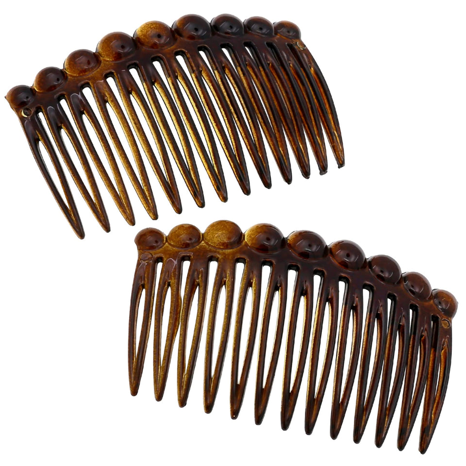 Camila Paris front packaging showing two tortoise shell side combs and elegant finish