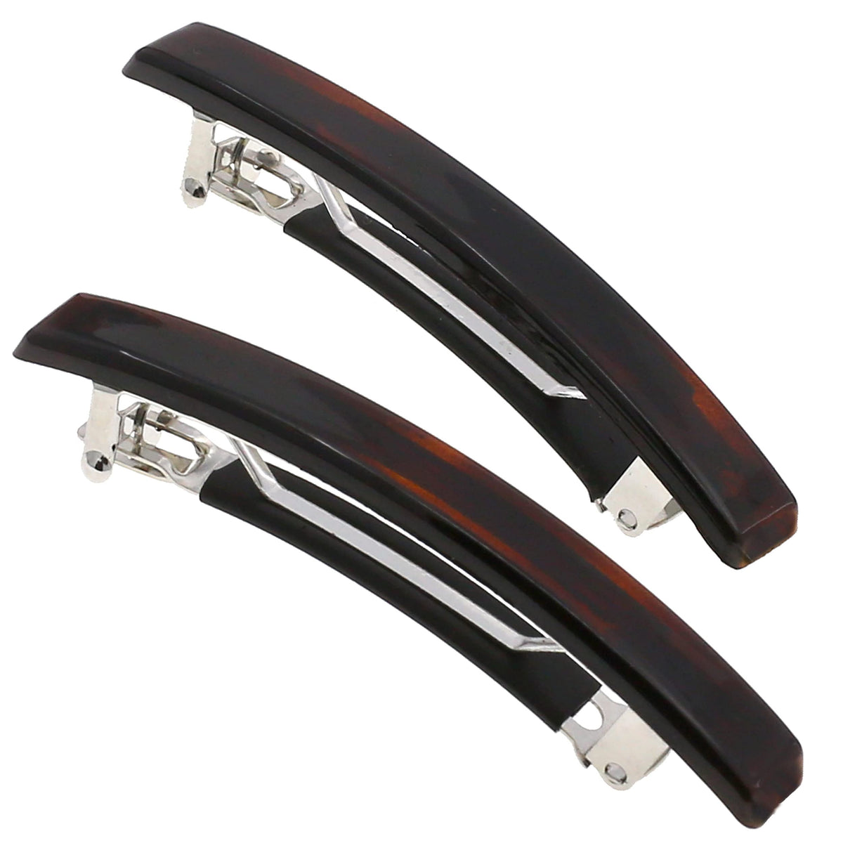 Camila Paris tortoise barrette front view shows classic finish and secure hold
