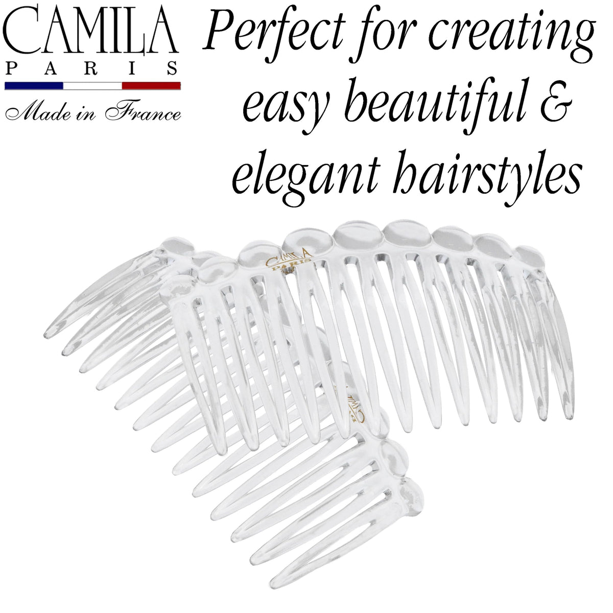 Camila Paris combs holding a neat bun demonstrating reliable no-slip styling