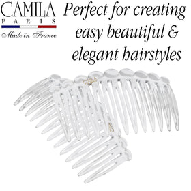 Camila Paris combs holding a neat bun demonstrating reliable no-slip styling