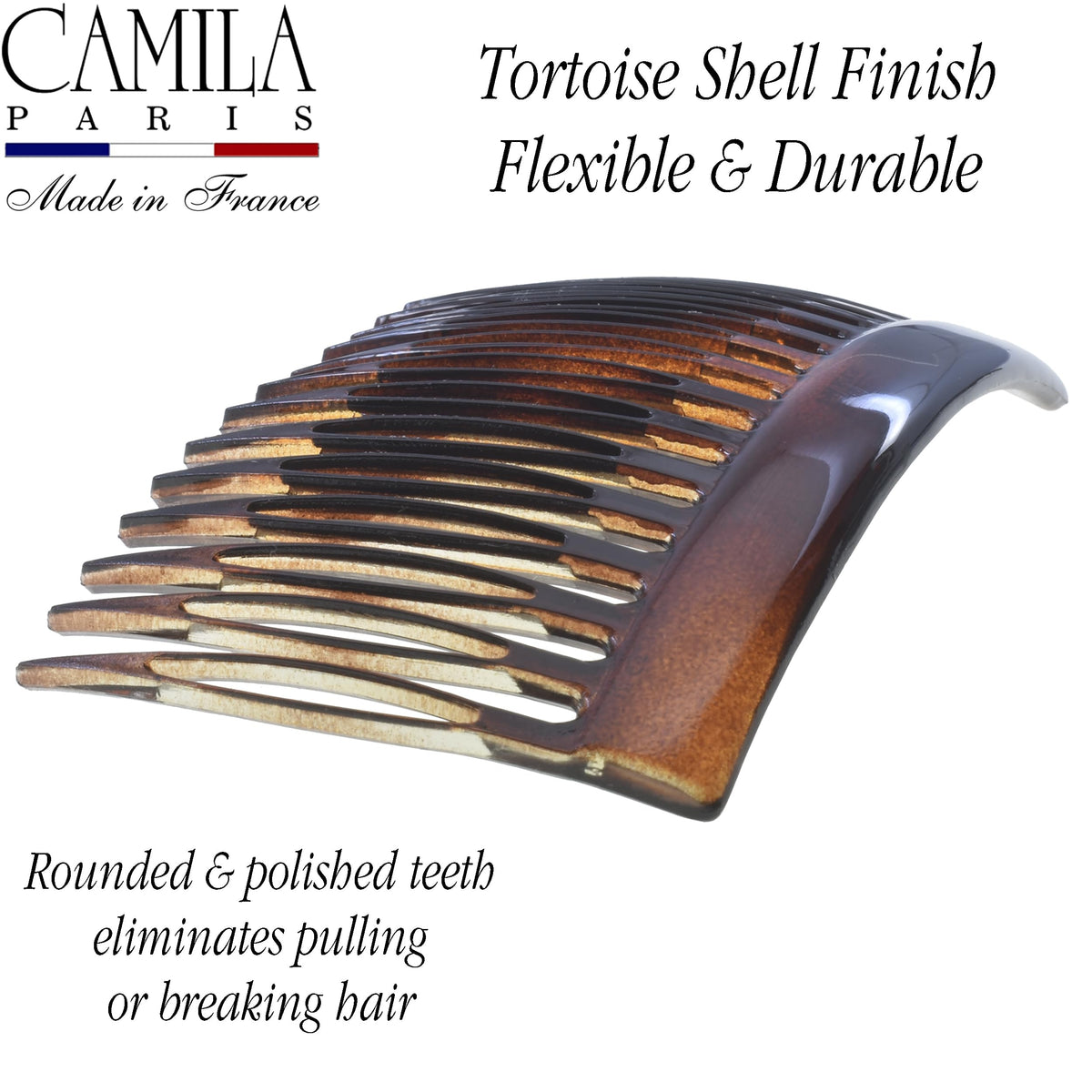 Camila Paris comb in a French twist demonstrating reliable all-day hold