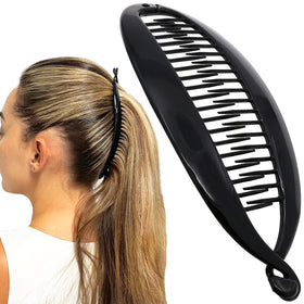 Camila Paris front view showing the extra-large banana clip and secure hold