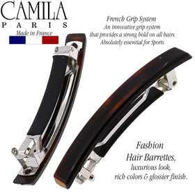 Camila Paris barrette next to ruler shows 2.5-inch size for small updos