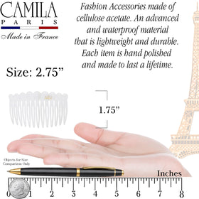 Camila Paris side profile showing curved shape that follows the head for comfort