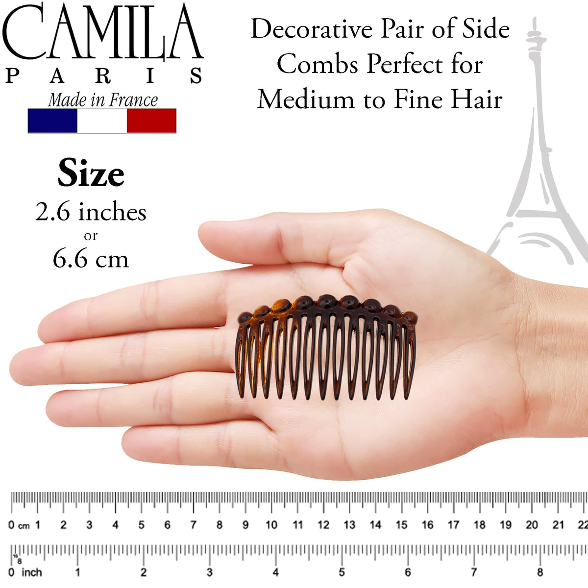 Camila Paris side profile highlighting curved shape for comfortable head-fit and stability