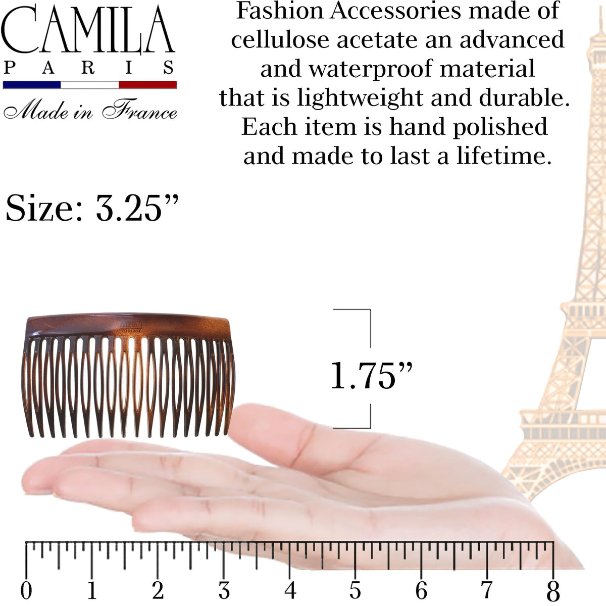 Camila Paris side profile highlighting curved shape for comfortable fit