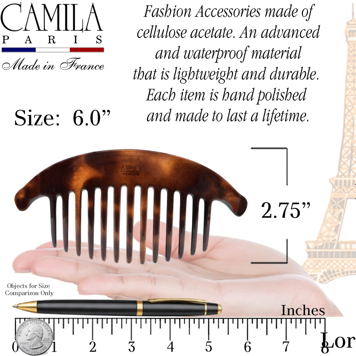 Camila Paris side profile highlighting curved shape for comfortable fit