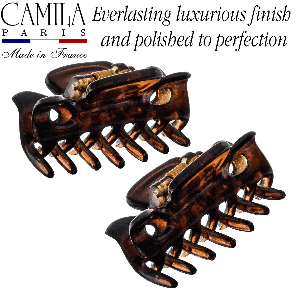 Camila Paris clip in hand for scale demonstrating compact travel-friendly size