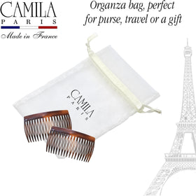Camila Paris comb beside hairbrush for clear size and scale reference