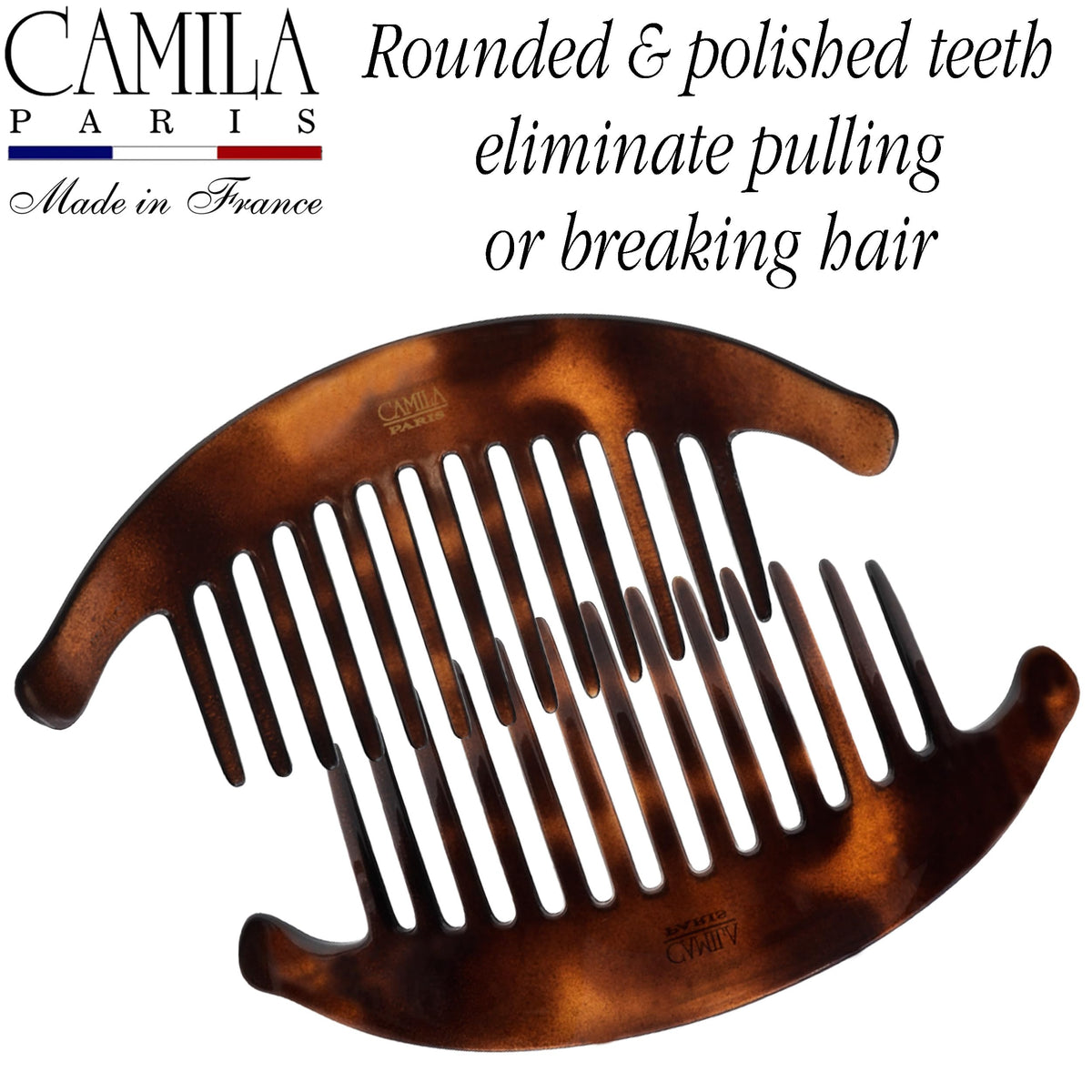 Camila Paris tortoise-shell texture and polished surface for elegant look