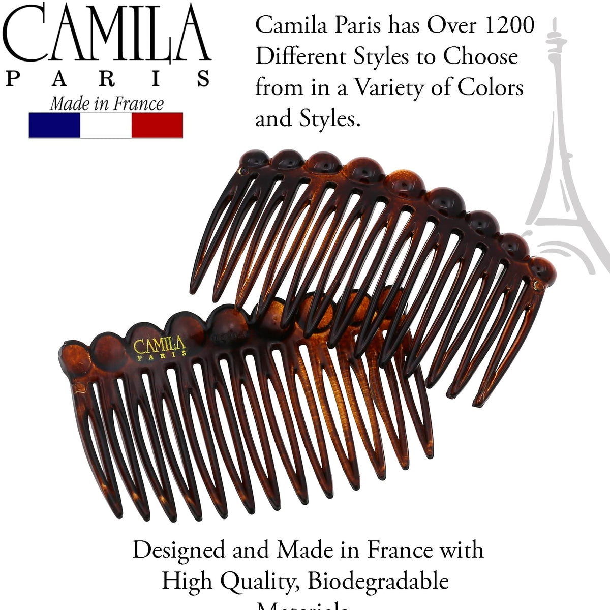 Camila Paris tortoise shell pattern close-up showing warm tones that complement hair colors