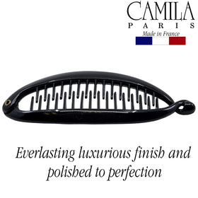 Camila Paris rear view of interlocking mechanism for balanced, damage-free hold