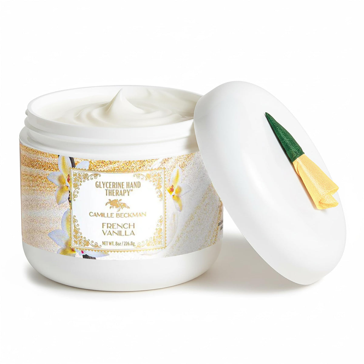Camille Beckman front tube showing French Vanilla label and moisturizing benefit