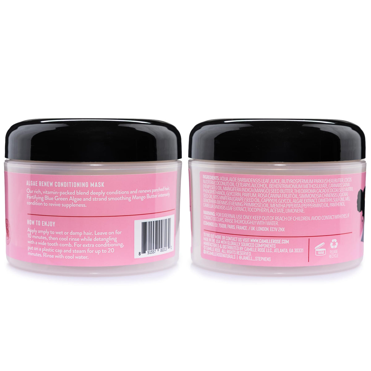 Camille Rose close-up of creamy mask texture for deep hydration