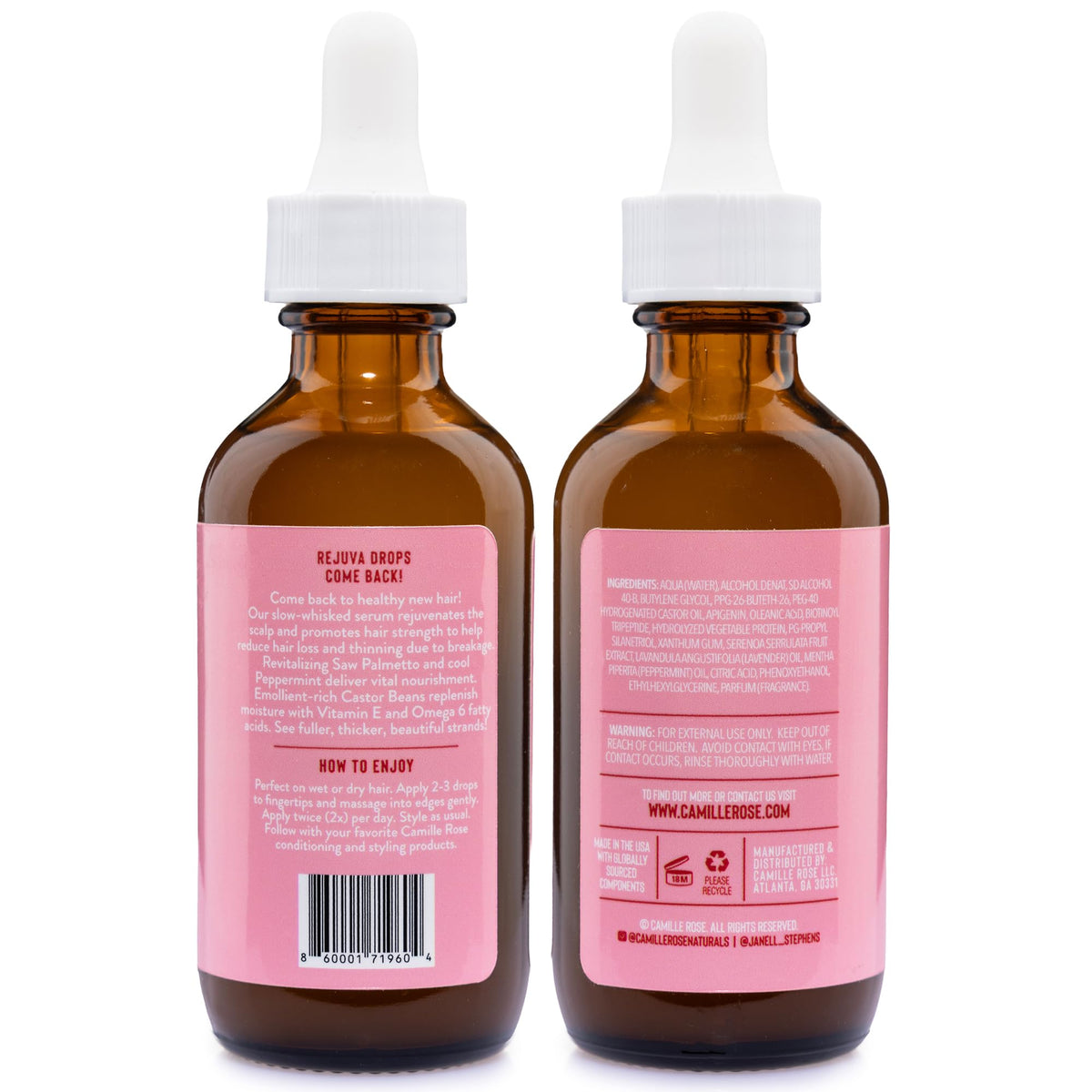 Camille Rose dropper dispensing serum, illustrates precise application benefit