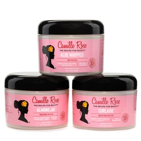 Camille Rose applying butter to curls demonstrating detangling and definition benefit