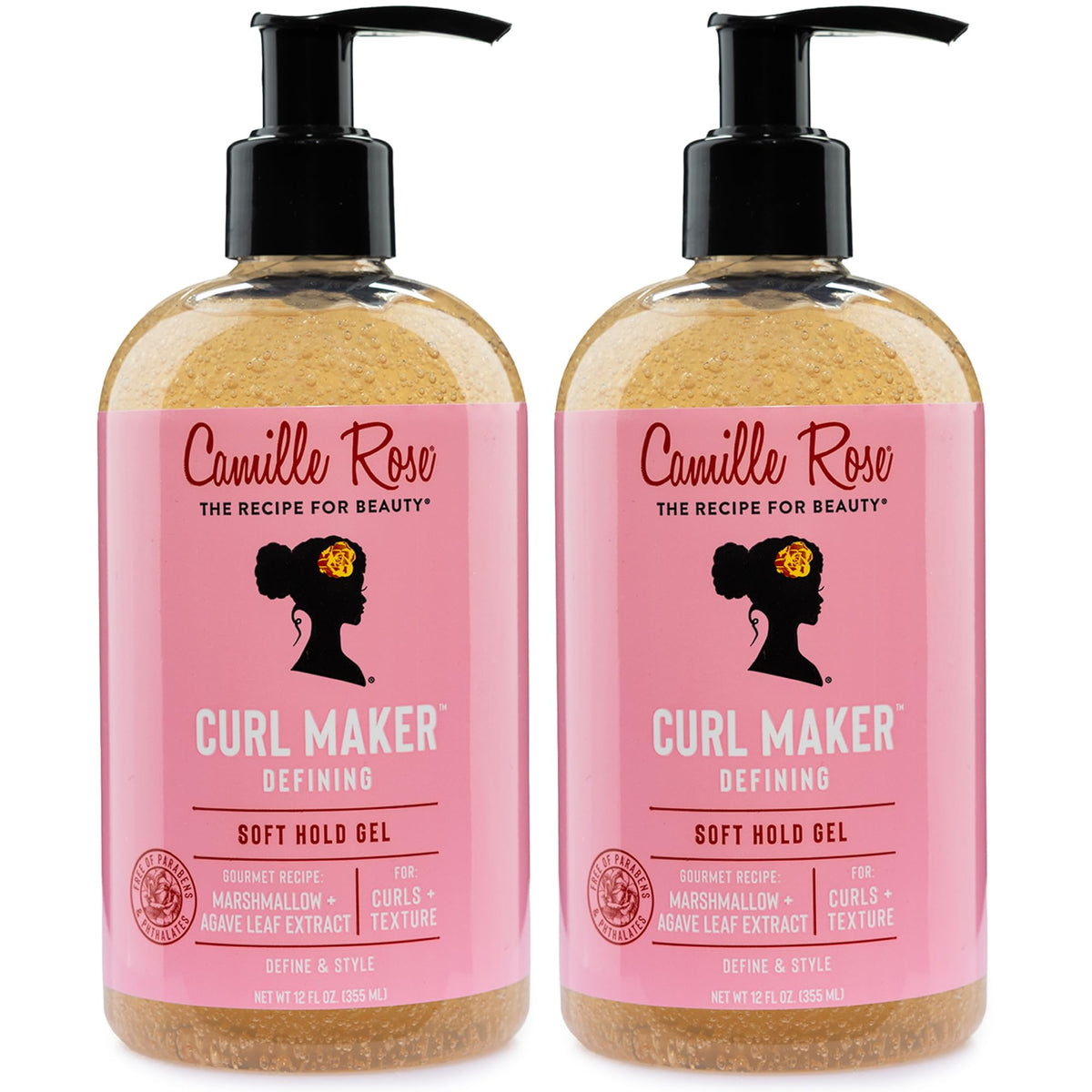 Camille Rose front packaging showing product benefits and soft-hold gel