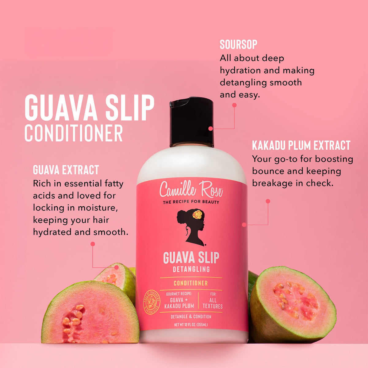 Model using Camille Rose in shower detangling hair for less breakage