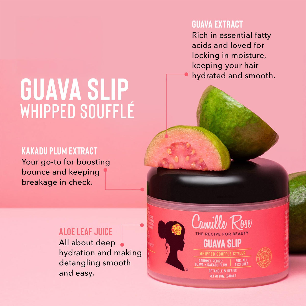 Camille Rose styling cream being applied to damp curls for slip