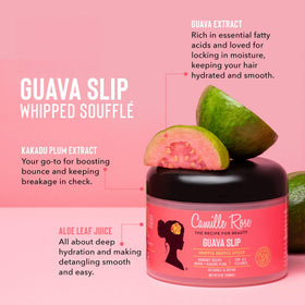 Camille Rose styling cream being applied to damp curls for slip