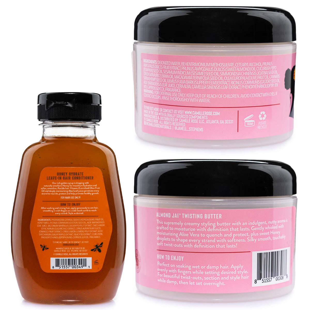 Camille Rose honey hydrate leave-in texture delivering smooth slip