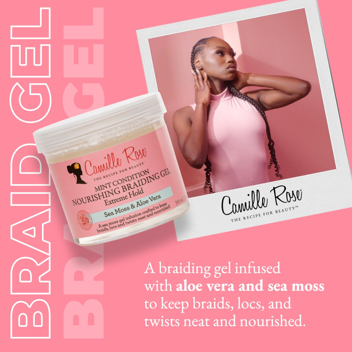 Camille Rose gel texture close-up highlighting smooth slip and moisturizing feel
