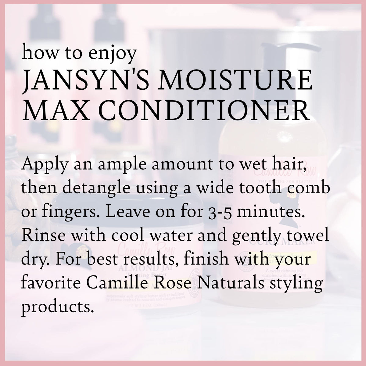 Camille Rose ingredients flatlay with plant oils and butters highlighting natural nourishment