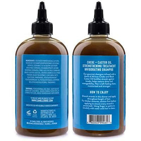 Camille Rose pump dispensing creamy shampoo texture for gentle clarifying without dryness