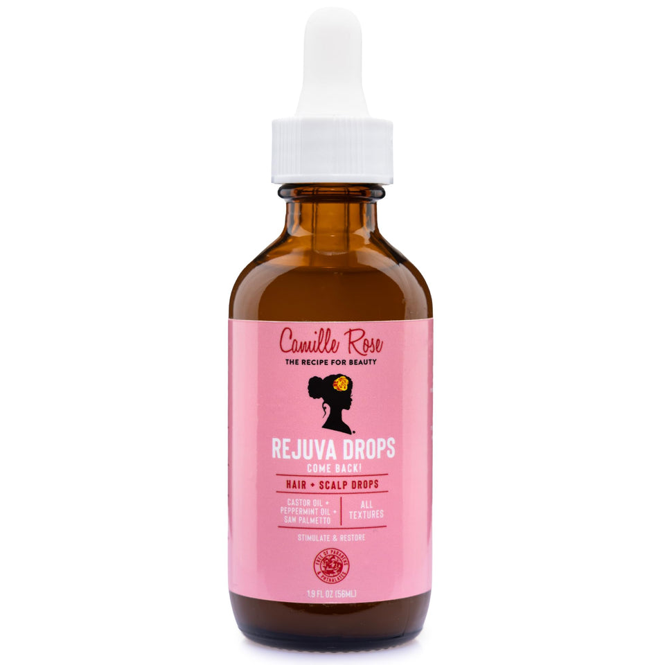 Camille Rose front bottle view showing label and size, promotes easy identification