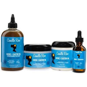 Camille Rose shampoo on bathroom shelf in lifestyle scene promoting refreshed scalp care
