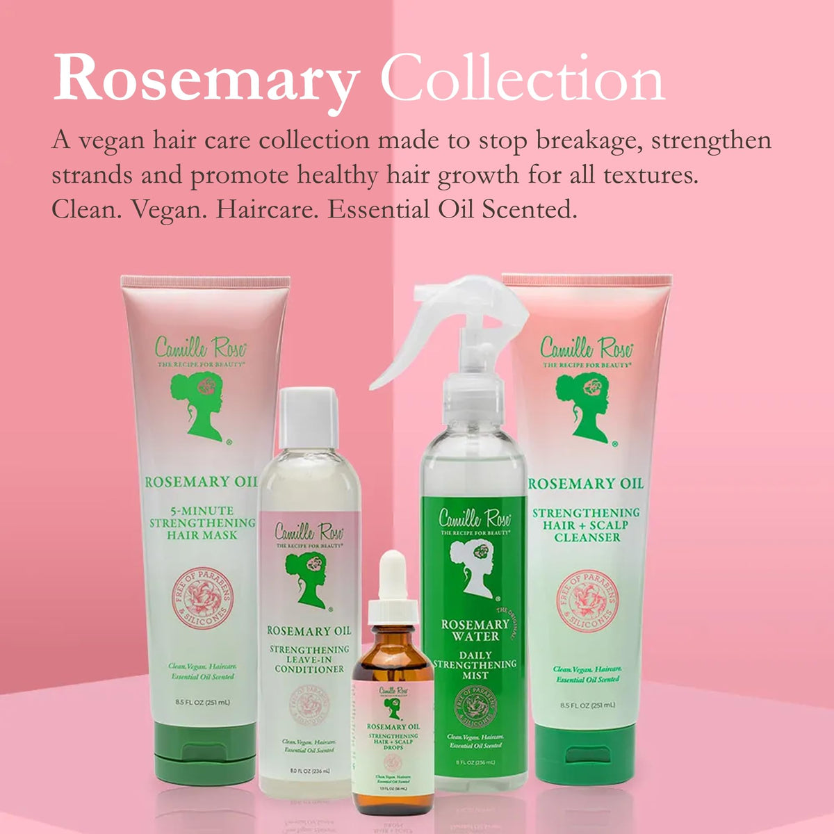 Camille Rose 8 oz bottle in hand showing travel-friendly size