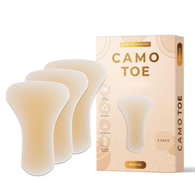 Camo Toe front view packaging showing three ultra-thin covers for discreet concealment
