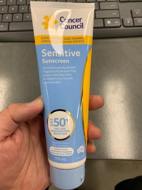 Cancer Council texture close-up creamy lotion demonstrating smooth application and hydration