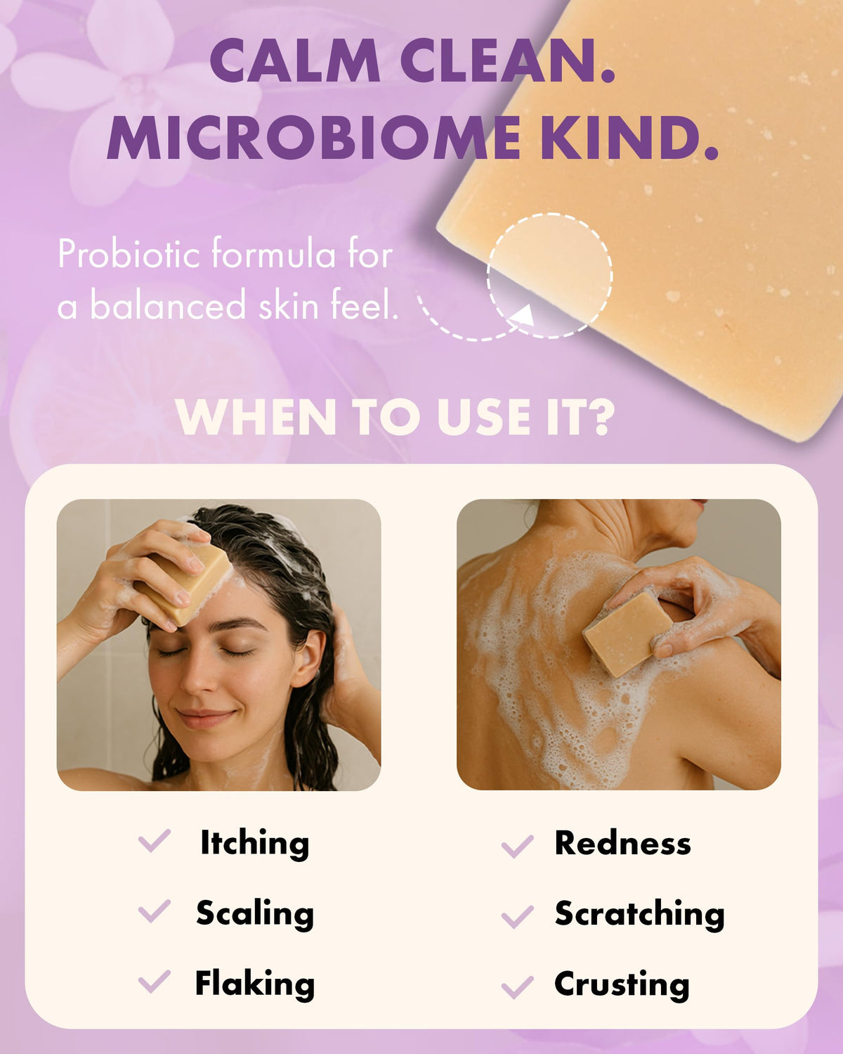 Candida Freedom rich lather foam illustrating gentle effective cleansing